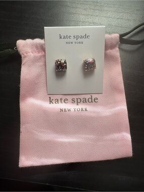 kate spade Multicolor Glitter Square Stud Earrings - Pink Accent
